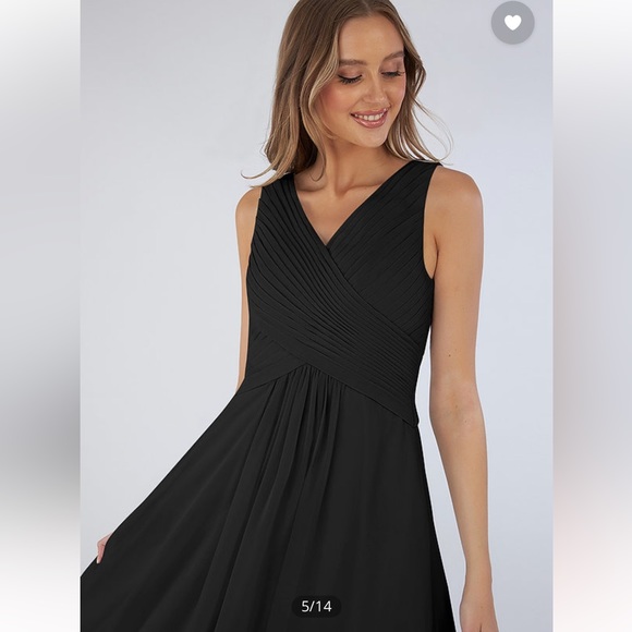 Azazie Flora Dress - Black - Picture 3 of 4